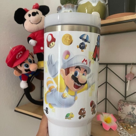 Nintendo Super Mario Bros Tumbler 40 oz tumbler with hand carry … - Picture 12 of 15